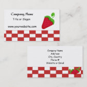 イチゴと赤と白小切手 名刺 (正面/裏面)