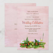 イチゴと野の花が赤くなる結婚式 招待状 (正面/裏面)