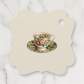 イチゴと開花：ティーカップギフトラベル フェイバータグ (裏面)