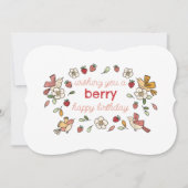 イチゴと鳥のベリーのハッピーバースデーカード (正面)