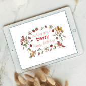 イチゴと鳥のベリーのハッピーバースデーカード シーズンカード