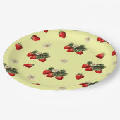 イチゴと黄色かわいい紙プレート ペーパープレート (アングル)