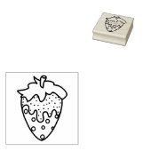 イチゴに浸したチョコレートと振りかける ラバースタンプ (押印)