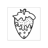 イチゴに浸したチョコレートと振りかける ラバースタンプ (インプリント)