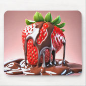 イチゴに溶かしたチョコレート マウスパッド (正面)