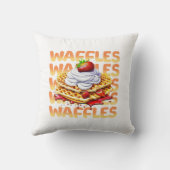 イチゴに覆われたワッフルのスタック クッション (裏面)