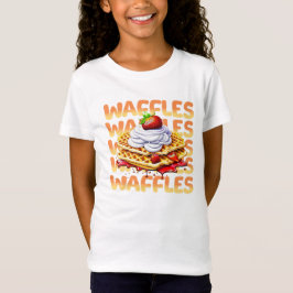 イチゴに覆われたワッフルのスタック Tシャツ