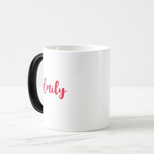 イチゴに覆われたワッフルパーソナライズされた モーフィングマグカップ (正面左)