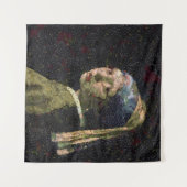 イチゴのイヤリングファインアートのスポフの女の子 タペストリー (正面(横))