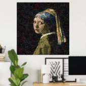 イチゴのイヤリングファインアートのスポフの女の子 ポスター (ホームオフィス)