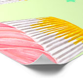 イチゴのカップケーキとシームレスなパターン ポスター (角)