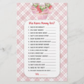 イチゴのカップケーキピンクベビーへビーシャワーゲーム チラシ (正面)