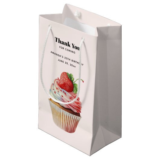 イチゴのカップケーキ スイート デザート サンクス スモールペーパーバッグ (正面アングル)