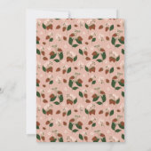 イチゴのカップル結婚のブランチのシャワー 招待状 (裏面)