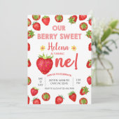 イチゴのガールベリーのお菓子の招待。 招待状 (スタンド正面)