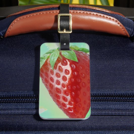 イチゴのクロースアップ ラゲッジタグ (正面インサイチュ2)