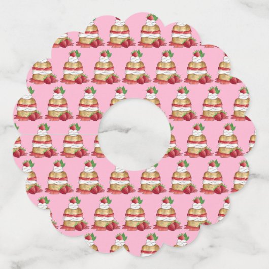 イチゴのショートケーキのデザート イチゴ ワイングラスタグ (正面)