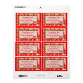 イチゴのジャムまたはイチゴがラベルを保存 ラベル (フルシート)