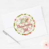 イチゴのジャム缶詰ラベル ラウンドシール (封筒)