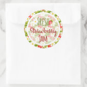 イチゴのジャム缶詰ラベル ラウンドシール (バッグ)