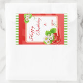 イチゴのステッカー 長方形シール (バッグ)