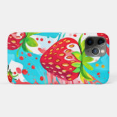 イチゴのスプラッシュパターン Case-Mate iPhoneケース (裏面(横))