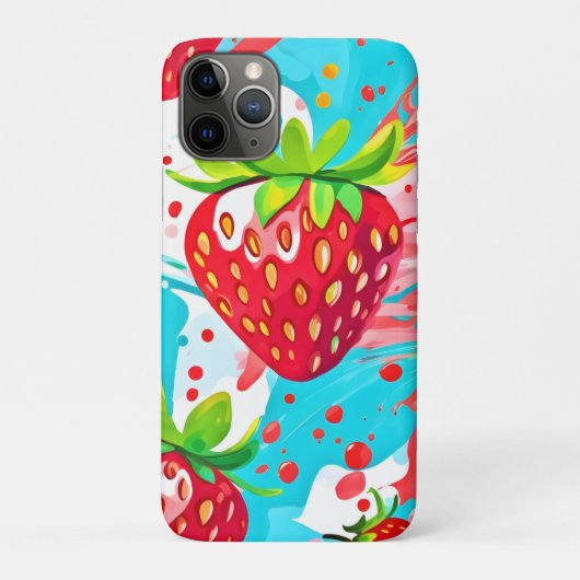 イチゴのスプラッシュパターン Case-Mate iPhoneケース (裏)