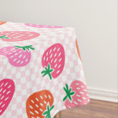 イチゴのチェック – ピンクと赤 テーブルクロス (インサイチュ)