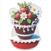 イチゴのチョコレート花瓶ブーケ シール (正面)