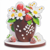 イチゴのチョコレート花瓶ブーケ シール (正面)