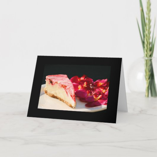 イチゴのチーズケーキと蘭のグリーティングカードアン カード (正面)