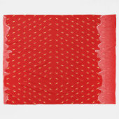 イチゴのテクスチャ付き背景の液体フルーツジャム フリースブランケット (正面(横))