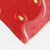 イチゴのテクスチャ付き背景の液体フルーツジャム フリースブランケット (角)