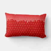 イチゴのテクスチャ付き背景の液体フルーツジャム ランバークッション (裏面)