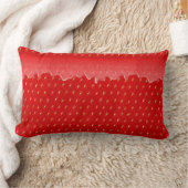 イチゴのテクスチャ付き背景の液体フルーツジャム ランバークッション (ブランケット)