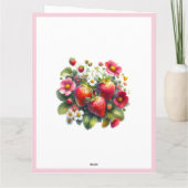 イチゴのハッピーバースデーあいさつ文の追加 カード (裏面)