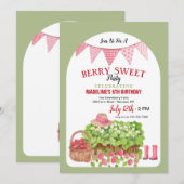 イチゴのバスケット 招待状 (正面/裏面)