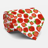 イチゴのパタ赤と白ーン ネクタイ (ロール)