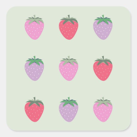 イチゴのパック スクエアシール (正面)