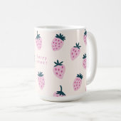 イチゴのピンクマグ コーヒーマグカップ (正面右)