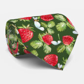 イチゴのフルーツ葉とハニービー ネクタイ (ロール)