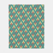 イチゴのフルーツ、花とフルーツランナー フリースブランケット (正面)