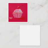 イチゴのフロスティングが乗ったカップケーキ ノートカード (正面/裏面)