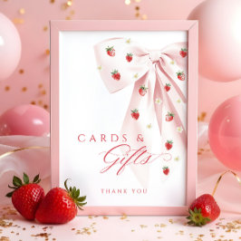 イチゴのベビーシャワー カード＆ギフト テーブルサイン ポスター