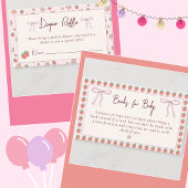 イチゴのベビー夏の赤ちゃんシャワー用ブック エンクロージャーカード