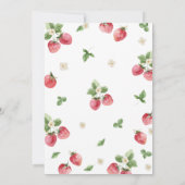 イチゴのベリーの最初の誕生日の招待状 招待状 (裏面)