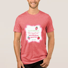 イチゴのベリーの最初の誕生日パーティーピンク |赤 トライブレンドTシャツ