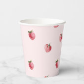 イチゴのベリーの最初の誕生日 紙コップ (裏面)