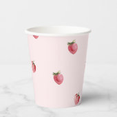 イチゴのベリーの最初の誕生日 紙コップ (正面)