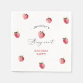 イチゴのベリーの甘い誕生日パーティー スタンダードカクテルナプキン (正面)